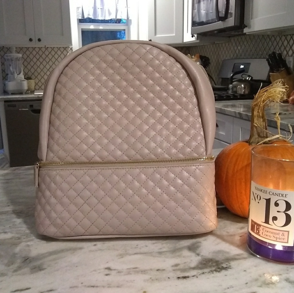 Attention Quilted Backpack Purse
